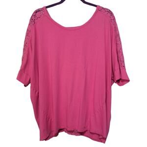 Lane Bryant Pink Lace Cutout‎ Top Size 22/24